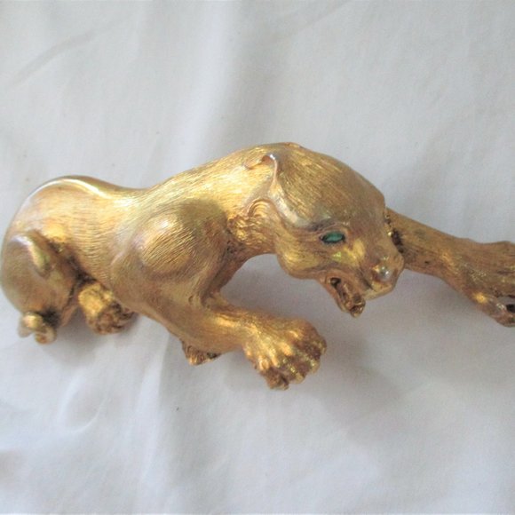 SIGNED Vintage 1985 CHRISTOPHER ROSS PANTHER JAGUAR BELT BUCKLE - Picture 1 of 8